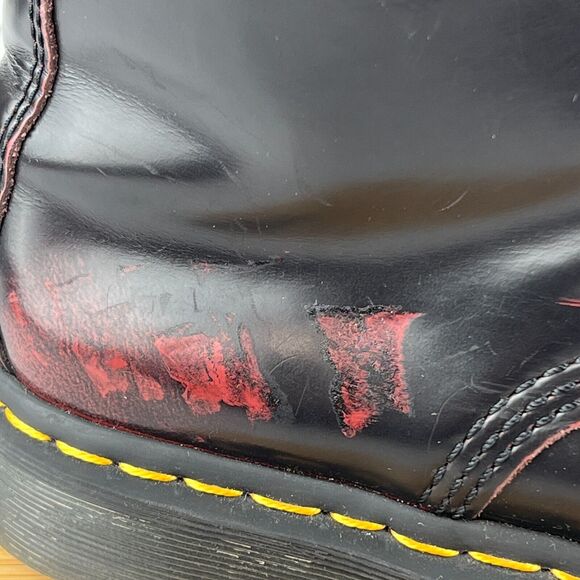 Dr. Doc Martens 1460 Pascal Front Zip Mens Size 9 Cherry Red Combat Moto Boots - Picture 2 of 11